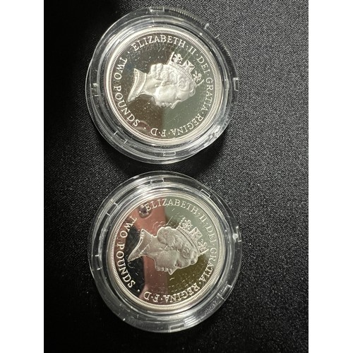 282 - Cased pair of silver proof £2 coins