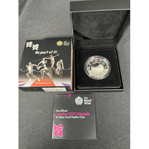 285 - Cased silver london olympic coin with certificate