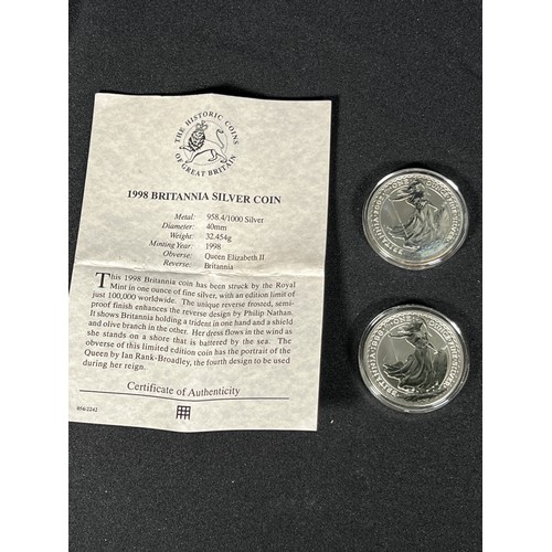 281 - 2 Silver proof coins