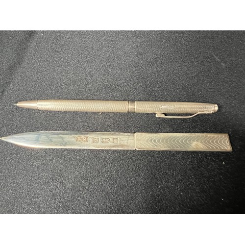 227 - Silver pencil and silver letter opener