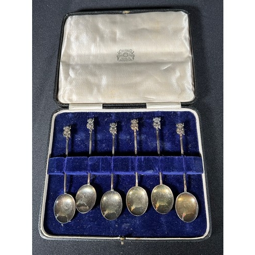 225 - cased set of 6 silver spoons 34.8g