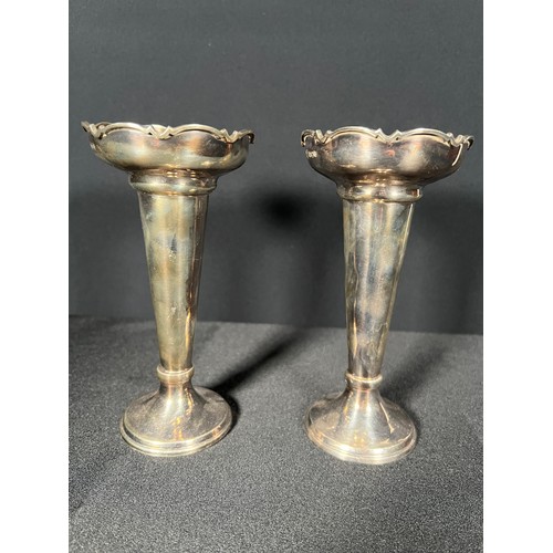 126 - Pair of weighted silver vases -Gross 257g