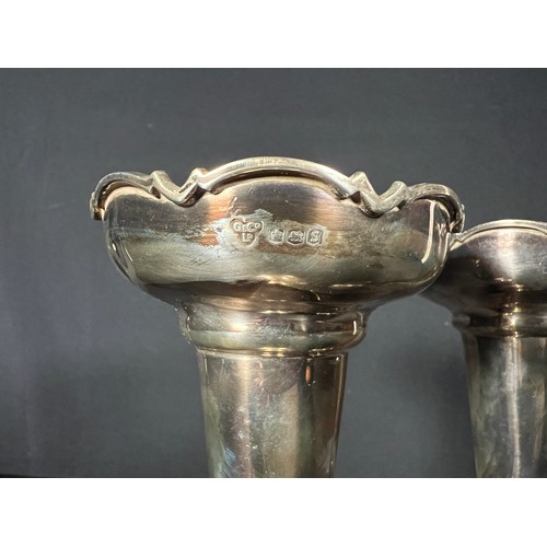 126 - Pair of weighted silver vases -Gross 257g