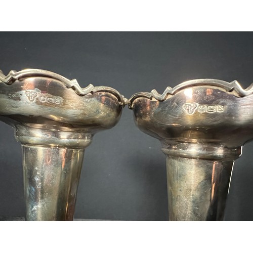 126 - Pair of weighted silver vases -Gross 257g