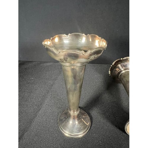 126 - Pair of weighted silver vases -Gross 257g