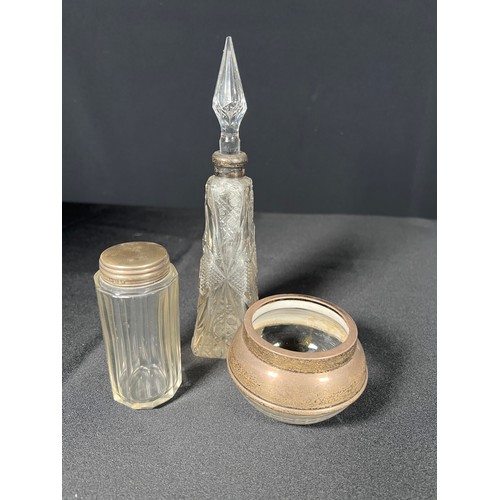 184 - 3 silver topped / mounted bottles