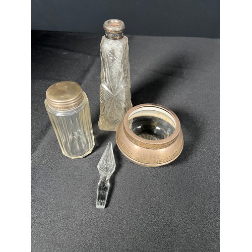 184 - 3 silver topped / mounted bottles