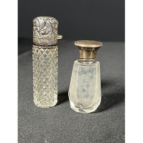 182 - 2 silver topped scent bottles