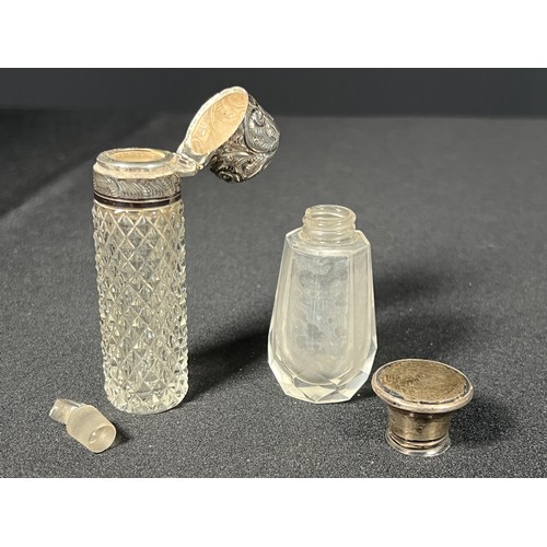 182 - 2 silver topped scent bottles