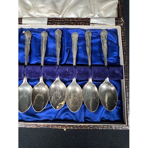 163 - Cased set of 6 silver spoons 87.4g