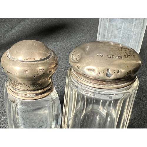 135 - 6 Various silver topped vanity bottles - weighable silver 41.5g