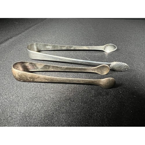 150 - 2 pairs of silver sugar tongs - 62g