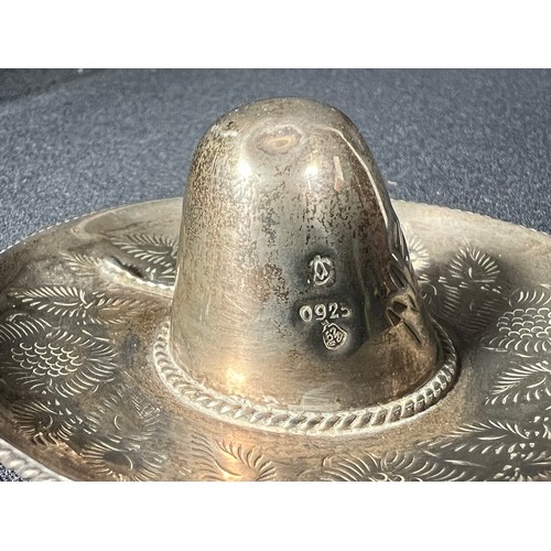 138 - Silver mexican hat pin dish - 27g