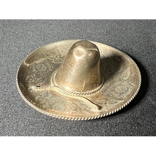 138 - Silver mexican hat pin dish - 27g