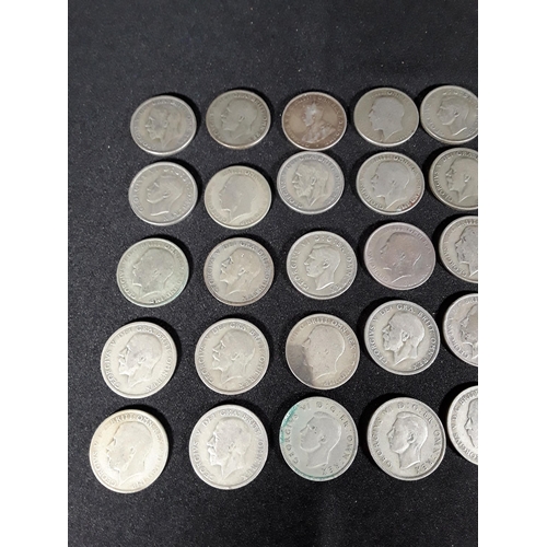 334 - Bag of half silver coins 508g