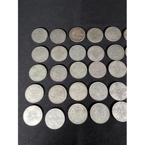 334 - Bag of half silver coins 508g