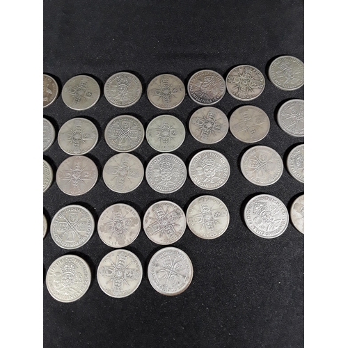 334 - Bag of half silver coins 508g