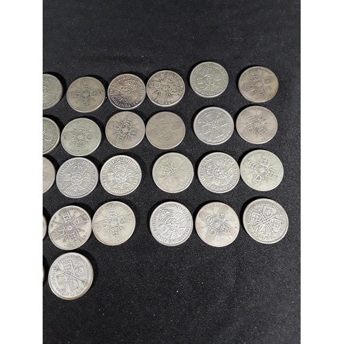 334 - Bag of half silver coins 508g