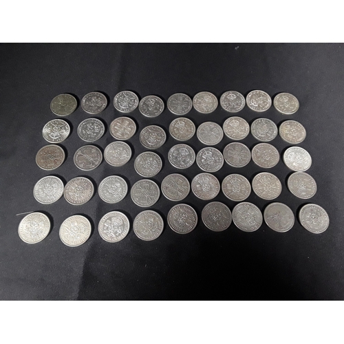 335 - Bag of half silver coins 508g