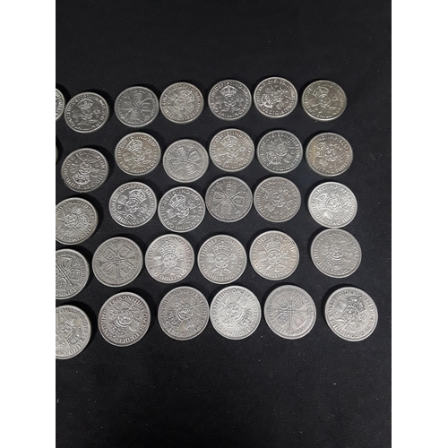 335 - Bag of half silver coins 508g