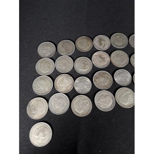 336 - Bag of half silver coins 505g