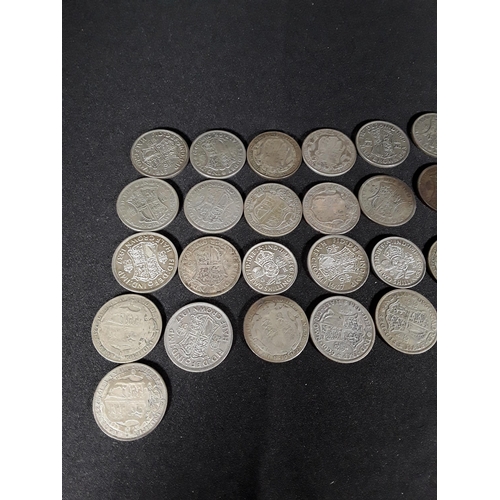 336 - Bag of half silver coins 505g