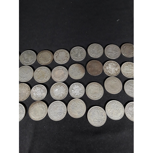 336 - Bag of half silver coins 505g