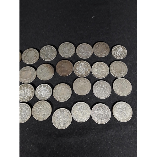 336 - Bag of half silver coins 505g