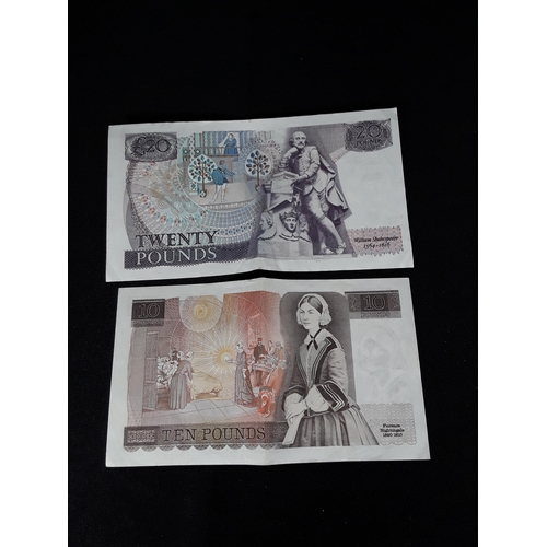 356 - Vintage £10 note and vintage £20 note