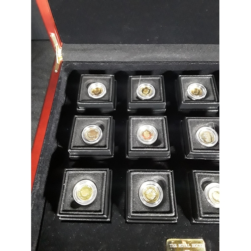 363 - Cased set of 12 The Royal house of Windsor Gold coins Each coin is 1g of 22ct gold