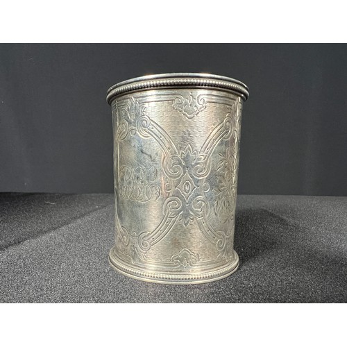 141 - Silver christening tankard - 154g