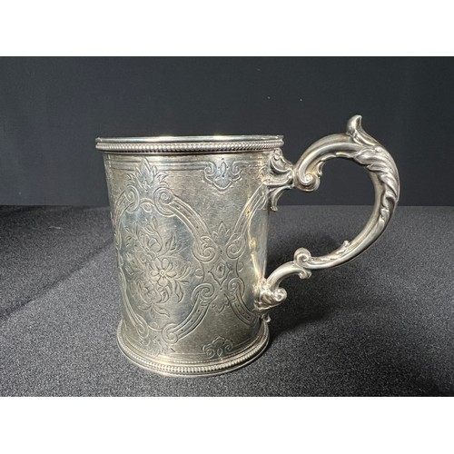 141 - Silver christening tankard - 154g