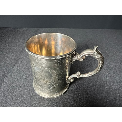 141 - Silver christening tankard - 154g