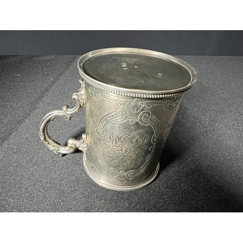 141 - Silver christening tankard - 154g