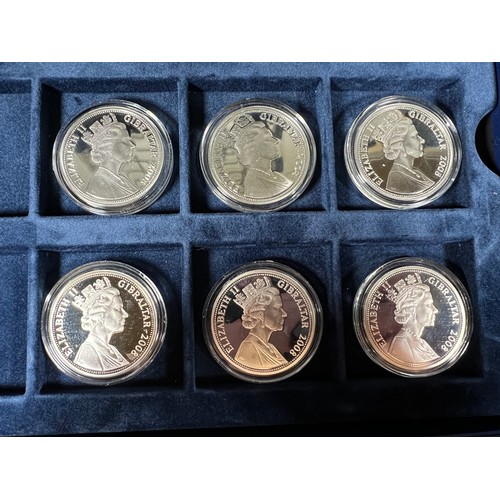 311 - Set of 6 silver proof £5 coins