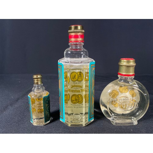 18 - 3 Bottles of Eau De Cologne Kolnisch Wasser 4711 vintage perfume