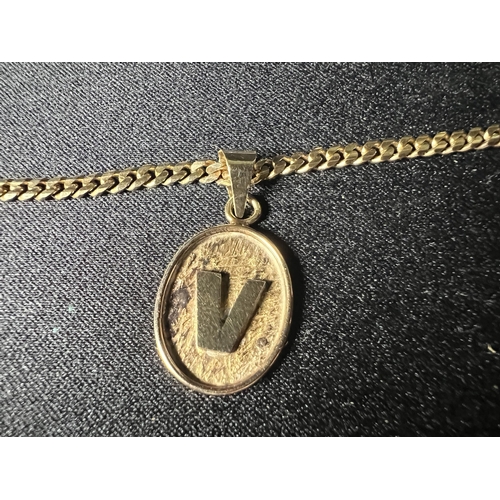 520 - 14ct gold pendant on 14ct gold curb link necklace, 12.3g gross, 51cm