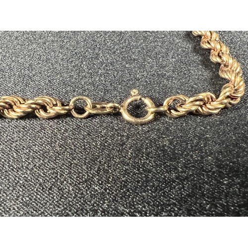 523 - 9ct gold rope twist chain, 5.6g, 47cm