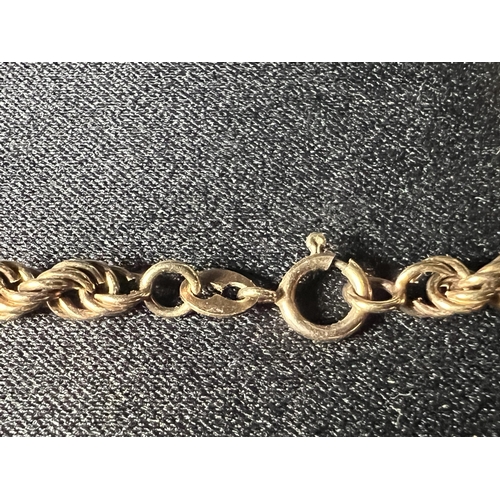 523 - 9ct gold rope twist chain, 5.6g, 47cm