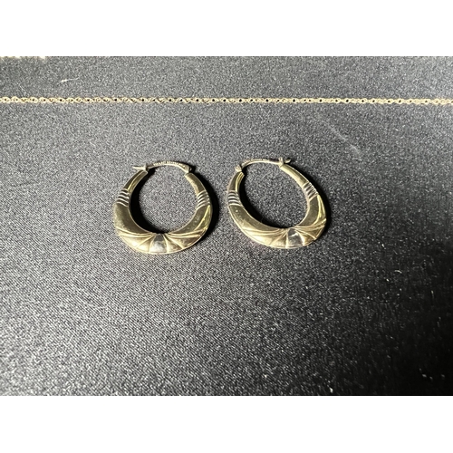 556 - 2 silver gilt necklace, and a pr of silver gilt earrings