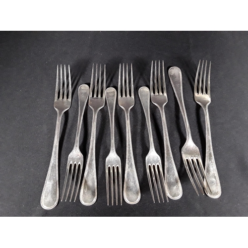 50 - 9 Silver forks stamped 800- 389g