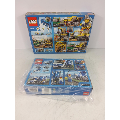 414 - 2 lego sets 4203 & 7990 Cement mixer & excavator transporter