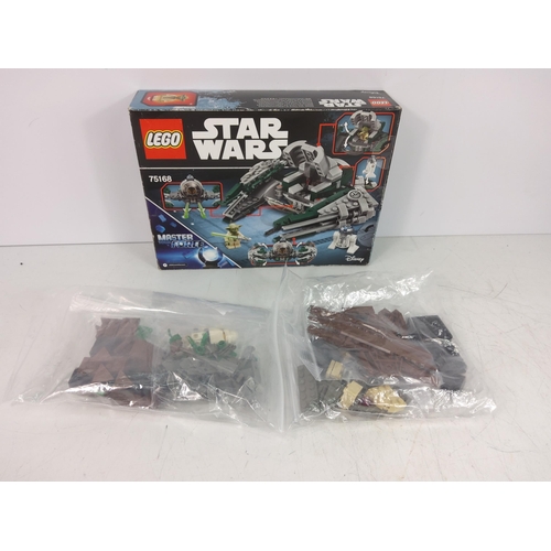 433 - 3 lego sets 7128, 7111 & 75168 - Speeder bikes, droid fighter & jedi star fighter