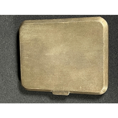 59 - Vintage silver cigarette case -Gross 109g, 8cm x 6.5cm