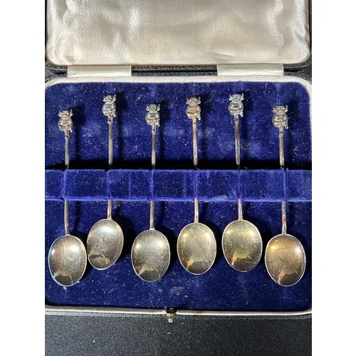 225 - cased set of 6 silver spoons 34.8g