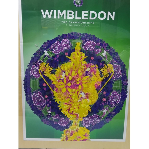 46 - Framed Wimbledon 2024 poster, 81 x 61cms