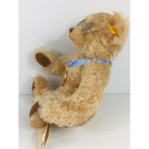 89 - Steiff jointed teddy with medal