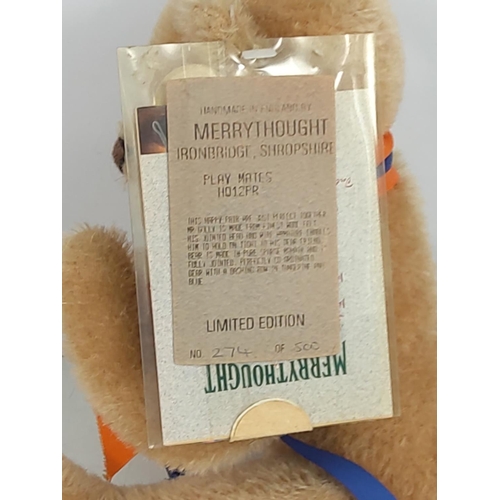 90 - Merrythought Playmates  jointed teddy & Golly with certificates