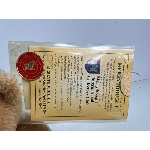 90 - Merrythought Playmates  jointed teddy & Golly with certificates