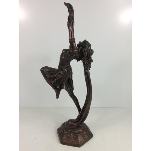 3 - Cold cast figure of a dancing lady, 50cms in height